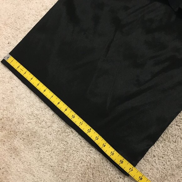 Elegant Chic Black Satin and Lace Peplum Prom Dress - Picture 15 of 16